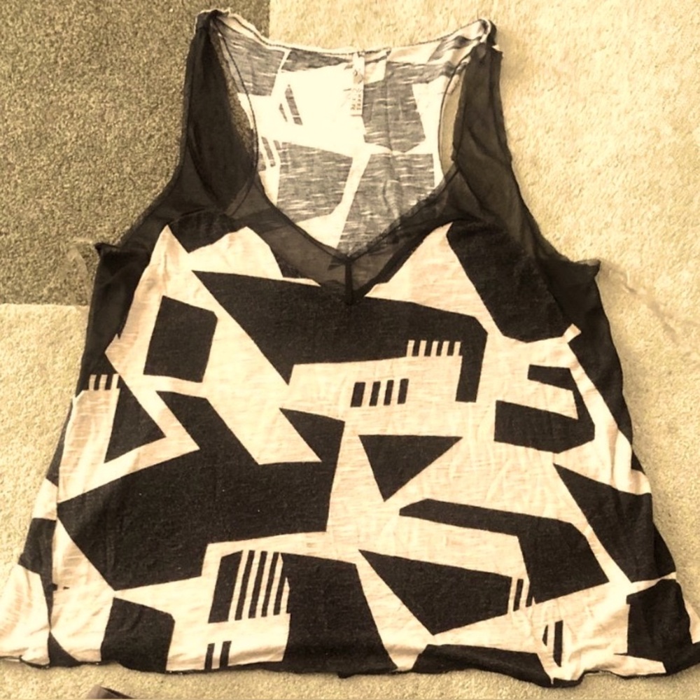 Taupe/Black rayon tank M